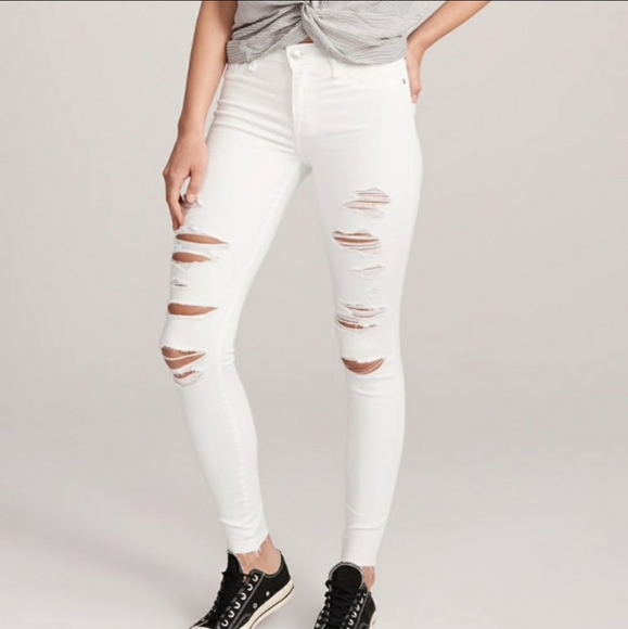 Abercrombie & Fitch Denim - Abercrombie Harper Super Skinny jeans! Raw Hem